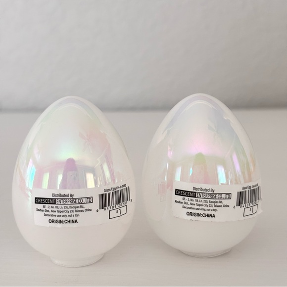 TARGET White Iridescent Glass Easter Eggs NWT - Picture 3 of 3